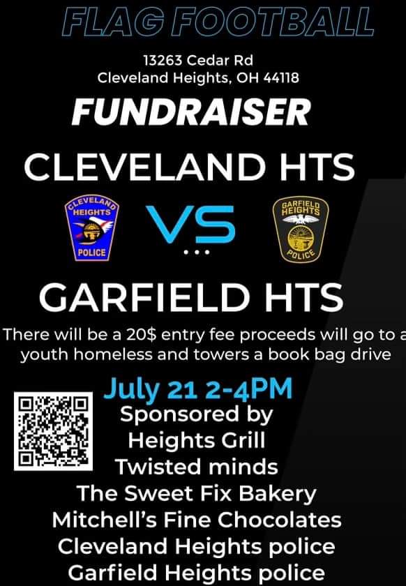 Upcoming Flag Football Fundraiser: Cleveland Heights Police vs. Garfield Heights Police