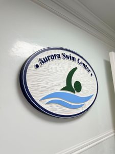 Aurora Swim Center sign at the Aurora Inn Hotel & Event Center in Aurora, Ohio