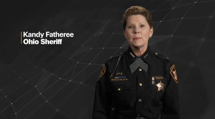 Summit County Sheriff Kandy Fatheree speaking in public service announcement about scams and fraud prevention.